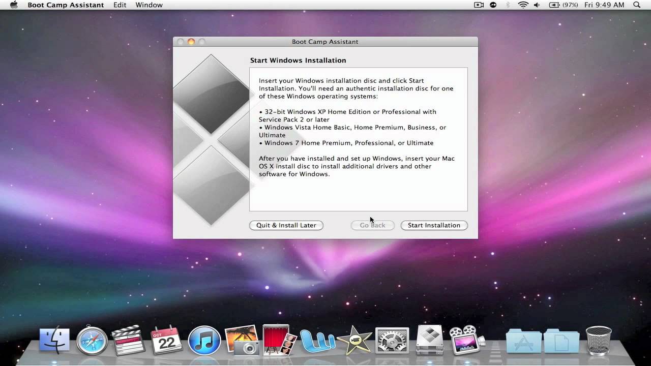 bootcamp mac for windows 7